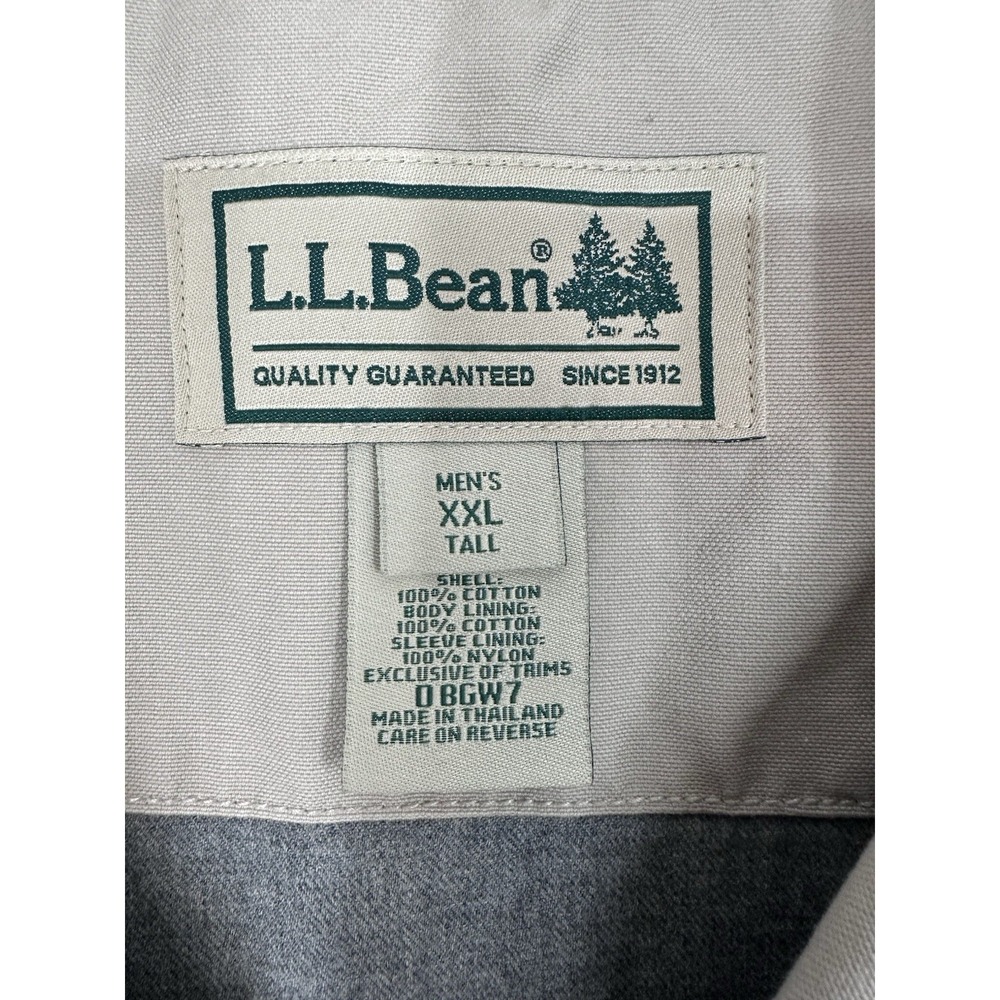 PLUS SIZE LL Bean Jacket 2XL TALL Field Coat Barn Chore‎ Canvas Corduroy Collar - Picture 10 of 16